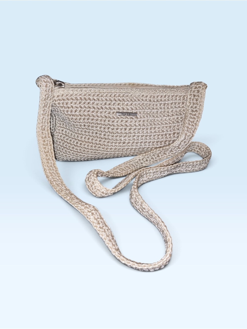 The Sak Woven Crossbody Bag in Beige Cream - Casual Everyday Shoulder Bag